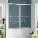 60" W x 62" H Double Sliding Tub Door with Clear Tempered Glass
