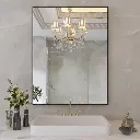 28" x 36" Black Vanity Wall Mirror With Aluminum Frame,Bathroom Mirror