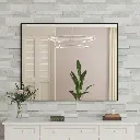40" x 32" Black Vanity Wall Mirror With Aluminum Frame,Bathroom Mirror