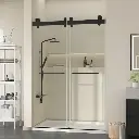 60 W x 79 H in H Frameless Shower Door with Advanced Closing System