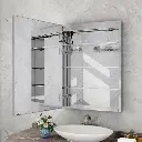 Hartli 24"W* 32"H Recessed or Surface Mount LED Medicine Cabinet Mirror with Dimmable Light & Socket