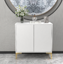 2 Storage Drawer Nightstand End Table Mirrored Accents Solid Wood Wooden