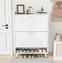 White Two-turn Cup Shoe Cabinet 