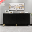 Black folio four-door cream style side cabinet 