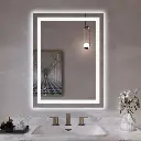 32" x 24" Tempered Glass Frameless LED Bathroom Mirror with Front and Backlight