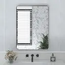 22" x 30" Silver Filleted Corner Wall Mounted Mirror, Bathroom Mirror