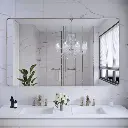 60" x 36" Black Vanity Wall Mirror With Metal Frame  