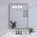 24" x 32" Silver Filleted Corner Wall Mounted Mirror, Bathroom Mirror